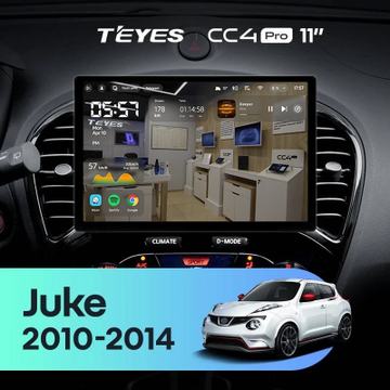 Teyes CC4 Pro (Экран 11") на Android 13, 8-ядер, 12ГБ-256ГБ, SIM-слот — на Nissan Juke