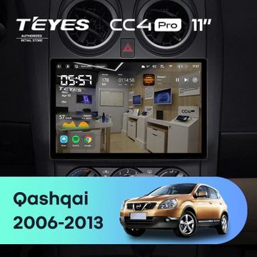 Teyes CC4 Pro (Экран 11") на Android 13, 8-ядер, 12ГБ-256ГБ, SIM-слот — на Nissan Qashqai