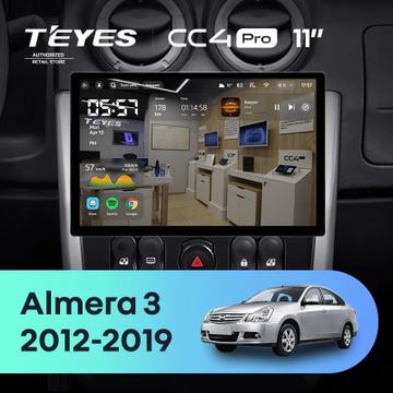 Teyes CC4 Pro (Экран 11") на Android 13, 8-ядер, 12ГБ-256ГБ, SIM-слот — на Nissan Almera