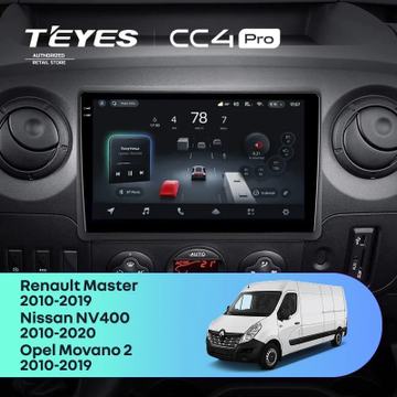 Teyes CC4 Pro (Экран 10,36") на Android 13, 8-ядер, 8ГБ-128ГБ, SIM-слот — на Renault Master