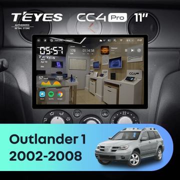Teyes CC4 Pro (Экран 11") на Android 13, 8-ядер, 12ГБ-256ГБ, SIM-слот — на Mitsubishi Outlander