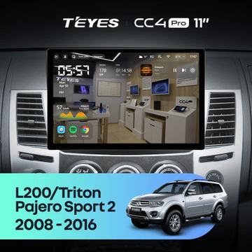 Teyes CC4 Pro (Экран 11") на Android 13, 8-ядер, 12ГБ-256ГБ, SIM-слот — на Mitsubishi Pajero Sport