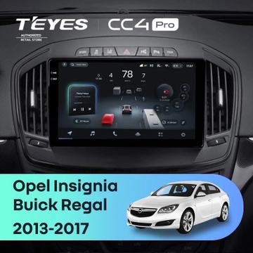 Teyes CC4 Pro (Экран 9,5") на Android 13, 8-ядер, 12ГБ-256ГБ, SIM-слот — на Opel Insignia